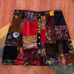 Reformation Woodstock Velvet Mini Skirt